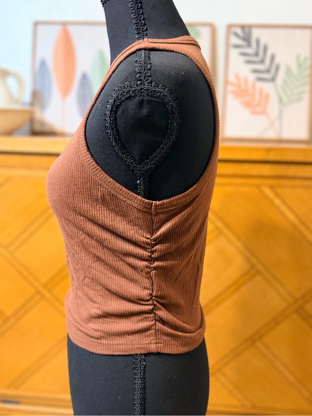 SHEIN Ribbed Tank Top in Rust Brown - Picture 2 of 5